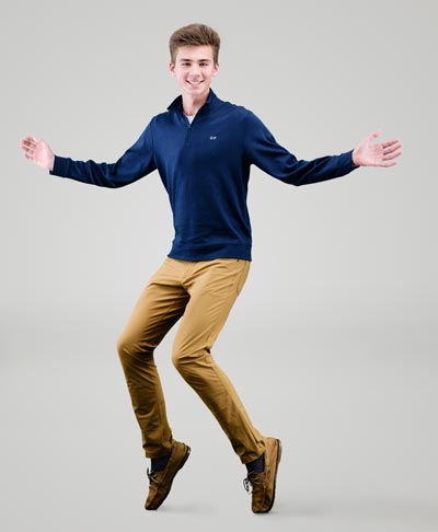 man on tip toes